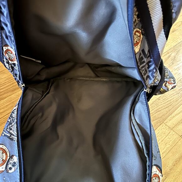 Pottery Barn Kids Star Wars Backpack Blue Droids Large Bag BB8 R2-D2 C3P0 School - Picture 7 of 10